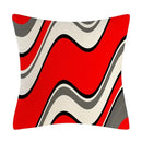Axyaa Black Red Geometric Abstract Cushion Cover for Stylish Home Decor