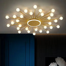 Axyaa Modern Glass Chandelier LED Lighting Fixture for Living Room, Bedroom, Kitchen