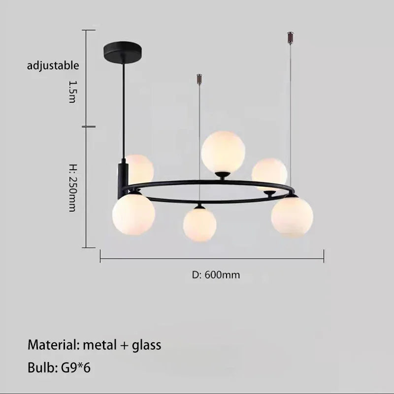 Axyaa Nordic Personality Pendant Light Molecular Dining Room Hanging Lamp