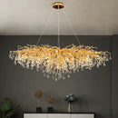 Axyaa Luxury Crystal Pendant Chandelier for Living Room Dining Bedroom
