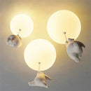 Axyaa Nordic Astronaut PVC Ball LED Pendant Lamp for Children's Nursery Room