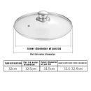 Axyaa Tempered Glass Pot Lid with Stainless Steel Rim - Shatter-Proof Round Chef Cover