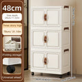 Axyaa Foldable Storage Cabinet, 3-6 Tier, Rolling Wheels, Bathroom/Bedroom/Living Room Organization