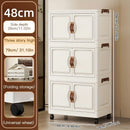 Axyaa Foldable Storage Cabinet, 3-6 Tier, Rolling Wheels, Bathroom/Bedroom/Living Room Organization