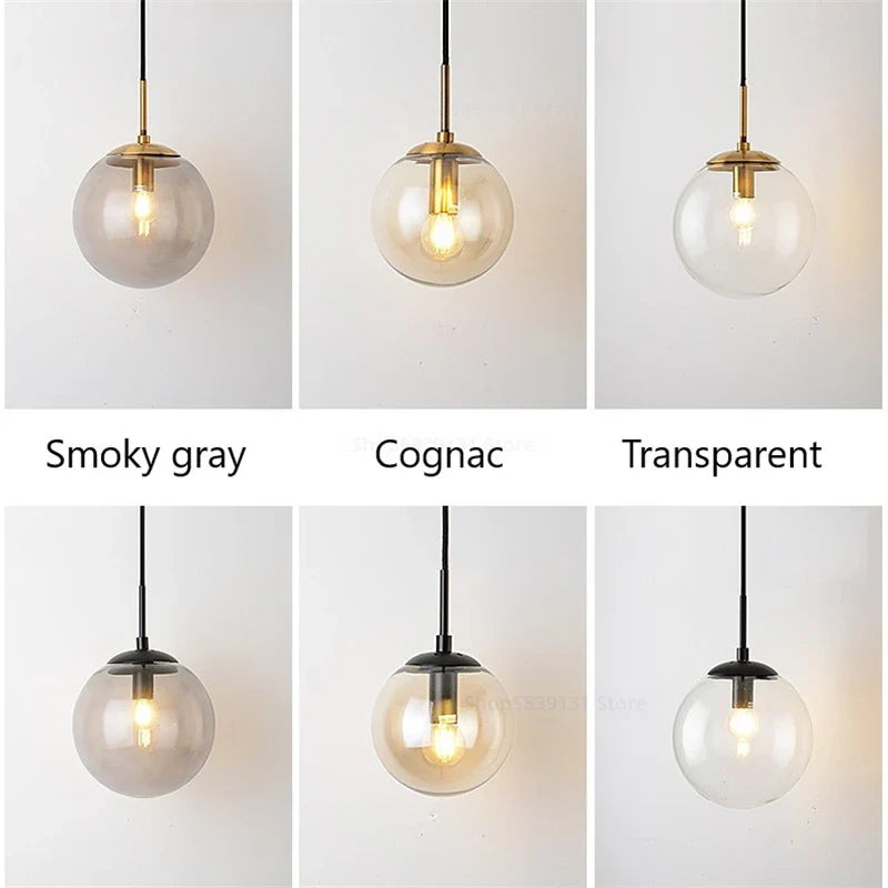 Axya Nordic Glass Ball LED Wall Lamp - Vintage Modern Design for Home Decor