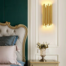 Axyaa Crystal Wall Lamp: Golden Modern Indoor LED Sconce for Bedroom, Living Room, Bathroom