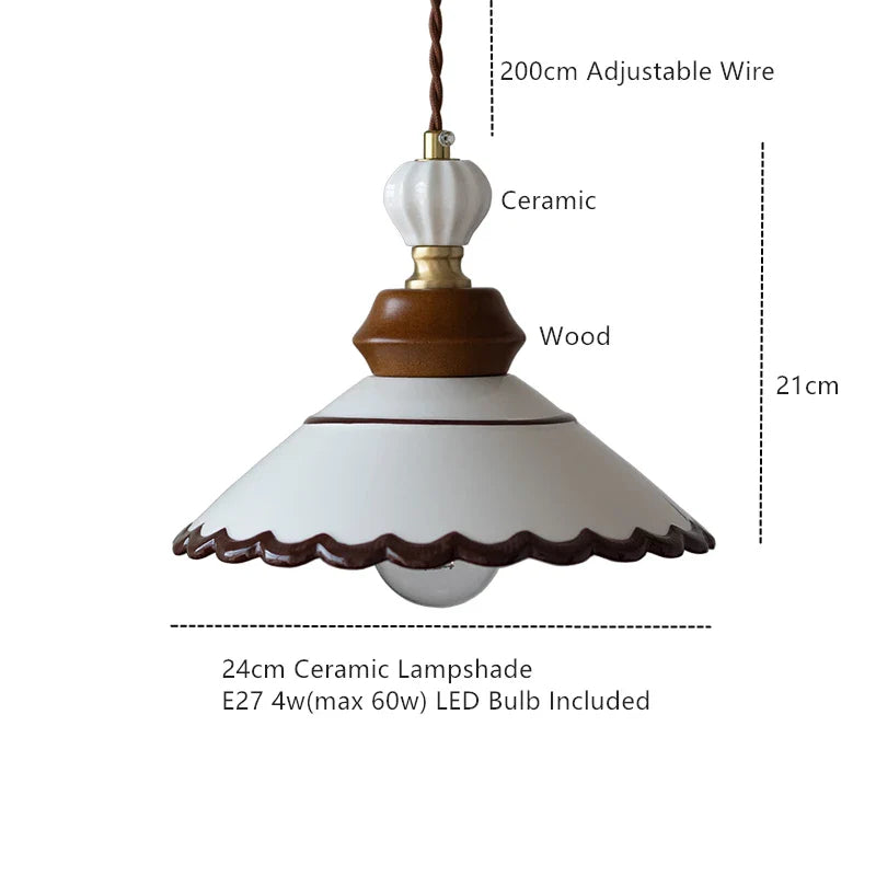 Axyaa Nordic Ceramic LED Pendant Light for Home Dining Living Room Decor
