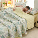 Axyaa Floral Summer Blanket & Pillowcase Set - Soft Knitted Duvet, Breathable & Skin-Friendly