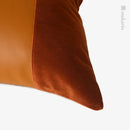 Axyaa Orange Leather Flannel Stitching Cushions Pillow Square Pillow