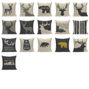 Axyaa Nordic Wildlife Cushion Covers 45x45cm Square Printed Pillow Case