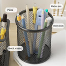 Axyaa Black Metal Mesh Desktop Organizer Pen Holder Pencil Cup Pen Case