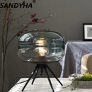 Axyaa Nordic Ceramic Table Lamp with Fabric Art Lampshade for Home Decor