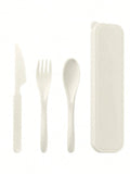 Axyaa Portable Cutlery Set: Plastic Knife, Fork & Spoon - Reusable for School, Outdoor, Camping