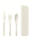 Axyaa Portable Cutlery Set: Plastic Knife, Fork & Spoon - Reusable for School, Outdoor, Camping