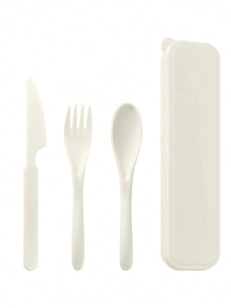 Axyaa Portable Cutlery Set: Plastic Knife, Fork & Spoon - Reusable for School, Outdoor, Camping