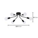 Axyaa Black/Golden Iron Spider Ceiling Light Industrial Nordic Living Dining Room Decor