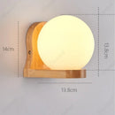 Axyaa Wood Wall Lamp with LED Glass Lampshade for Bedroom and Staircase Lighting