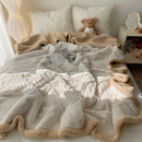 Axyaa Rabbit Fur Blanket: Thick Warmth, Soft Plush - Autumn/Winter Sofa Throw