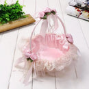 Axyaa Handmade Flower Lace Round Storage Basket