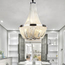 Axyaa Gold & Silver Tassel Pendant Chandelier - Luxury Lighting Fixture for Living room