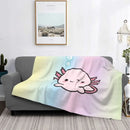 Axyaa Pink Axolotl Fleece Blanket for Bedroom & Home - Ultra-Soft & Adorable