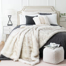 Axyaa Luxury Faux Fur Plaid Throw Blanket for Sofa and Bed