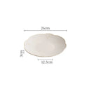 Axyaa Ceramic Petal Edge Plate Set - Irregular Steak, Dessert, Sushi Specialty Tableware