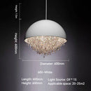 Axyaa Luxury Crystal Chandelier Black White LED Round Light for Living Dining Room