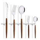 Axyaa Stainless Steel Cutlery Set with Wooden Handle Clamp
