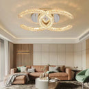 Axyaa Modern Crystal Chandelier LED Ceiling Light for Bedroom Living Dining Room