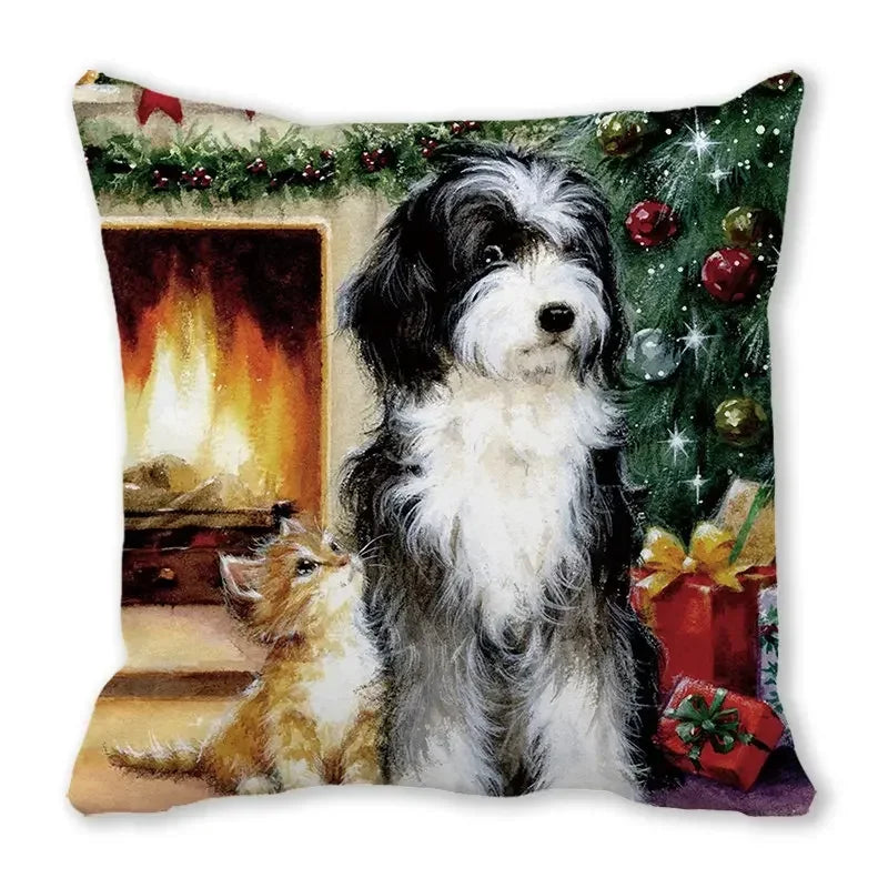 Axyaa Christmas Cat Dog 2023 Pillowcase Snowman Gift Set Decor