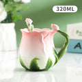 Axyaa Ceramic Rose Butterfly Teacup Set Milk Coffee Cup Camellia Afternoon Exquisite