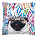 Axyaa Influencer Pug Cushion Cover - Funny Dog Home Decor Pillow Case