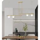 Axyaa Glass Globe Chandelier - Modern 3-Light Linear Ceiling Hanging Fixture