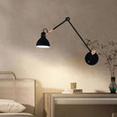 Axyaa Long Arm Black Gold Wall Sconce for Study Bedroom Reading