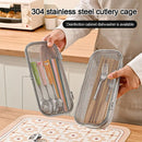 Axyaa 304 Stainless Steel Dishwasher Basket with Chopstick Holder - Save Space and Drain Efficiently