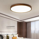Axyaa Walnut Round Wood Ceiling Lamp for Bedroom Study Balcony Lighting