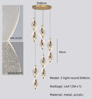 Axyaa Spiral Gold LED Pendant Chandelier Acrylic Droplight Luxury Bar Lamp