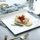 Axyaa White Ceramic Steak Plate - Molecular Cuisine Tableware