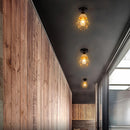Axyaa Hemp Rope Woven Ceiling Light: Retro Style, E27 Base, Aisle & Balcony Fixture