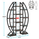 Axyaa 5 Tier Oval Bookshelf, Industrial Triple Wide Etagere for Living Room