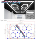Axyaa Hexagon Garage Lamp: Customizable Led Tube Ceiling Lighting for Auto Repair