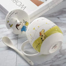 Axyaa Bone  Coffee Mug with Lid & Spoon, Girlly Design, Tea Tumbler