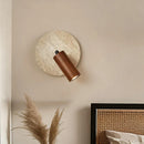 Axyaa Rotatable LED Wood Wall Sconce, Retro Stone Design, Stone Background, Indoor Room Decor