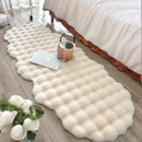 Axyaa Oval Plush Rabbit Fur Mat for Children's Bedside Rug & Living Room Decor