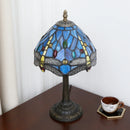 Axyaa Blue Dragonfly Crystal Bedside Table Lamp