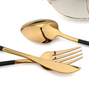 Axyaa 24Pcs Gold Stainless Steel Cutlery Set Dinnerware Flatware Silverware