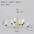 Axyaa Copper Marble Chandelier: Modern Luxury Pendant Lamp for Living Room, Kitchen, Bedroom