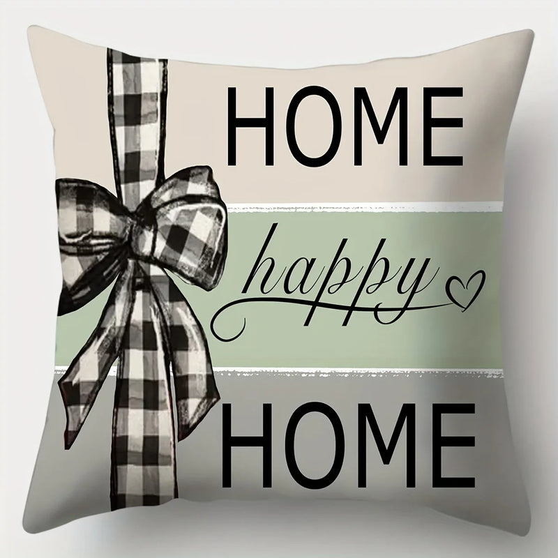 Axyaa Flower Bow Print Pillowcase for Living Room Sofa Chair Decoration