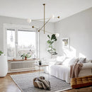 Axyaa Modern Glass Ball LED Ceiling Chandelier in Black Gold for Home Lighting